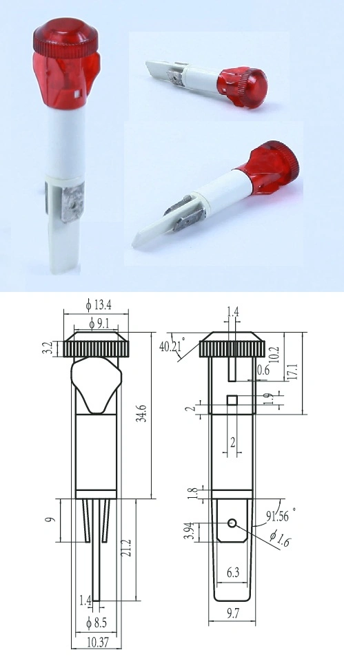 Neon-Pilotlampe 10 mm IP65 A-14-2 Rotleuchte 0